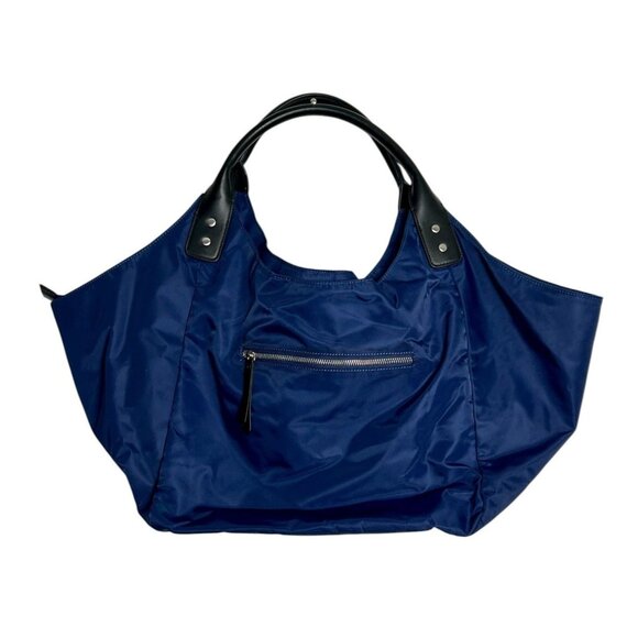 Ellington Large Double Handle Nylon / Leather Tote Bag in Blue - Picture 1 of 5